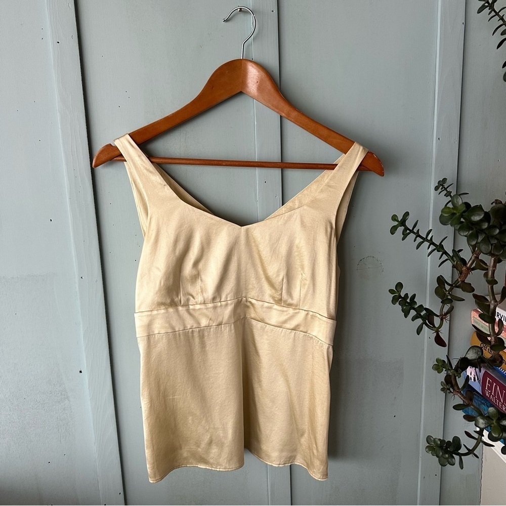 Vintage Silk Talbots Butter Yellow Sleeveless Blouse